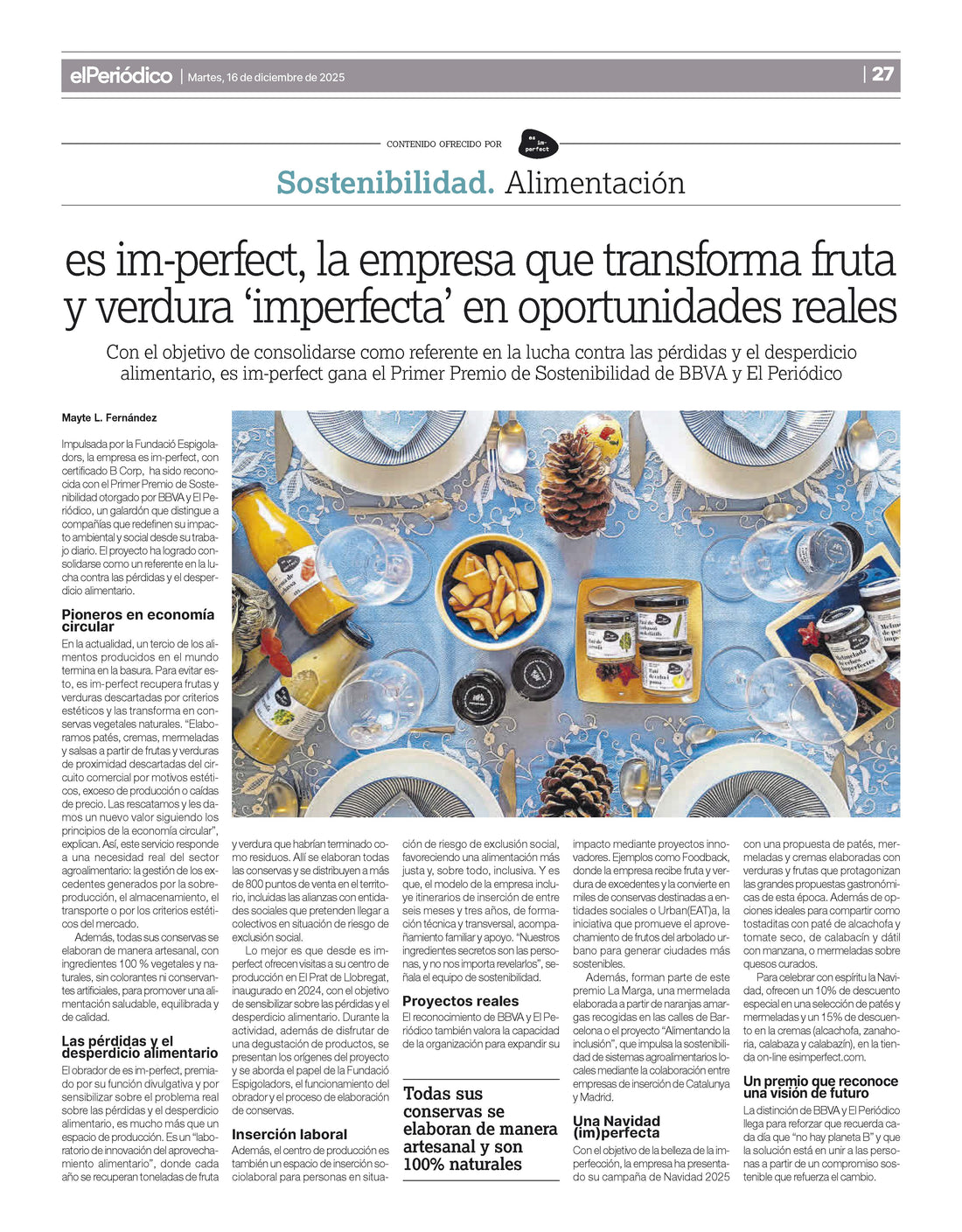 'es im-perfect, la empresa que transforma fruta y verdura ‘imperfecta’ en oportunidades reales'